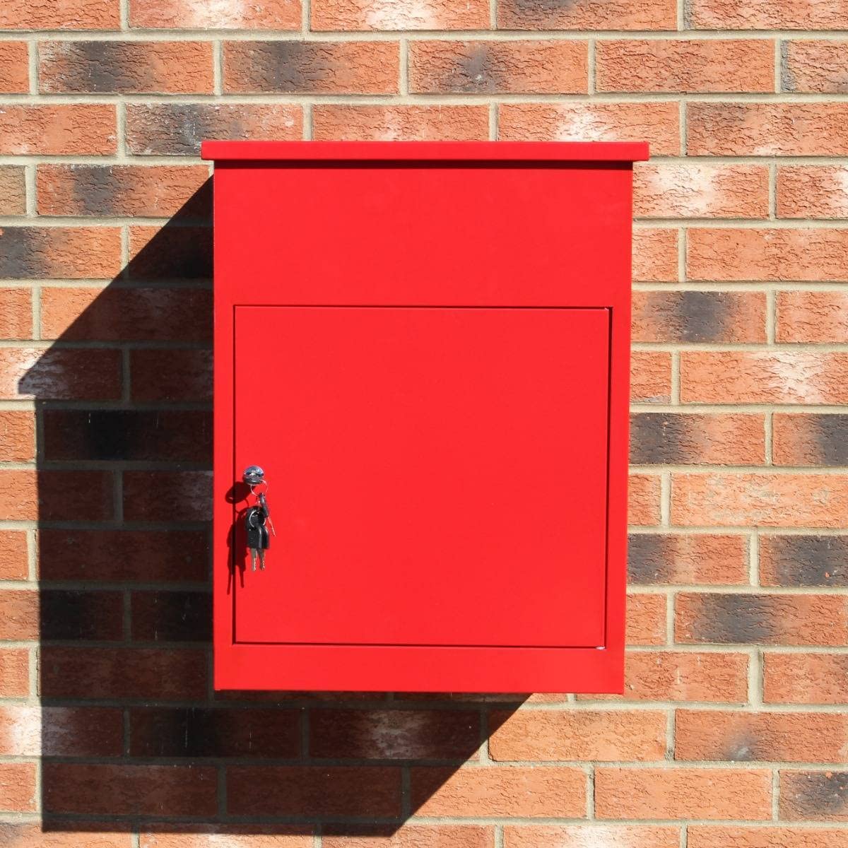 Cassetta Postale per Pacchi con Serratura Montaggio a Parete Rosso