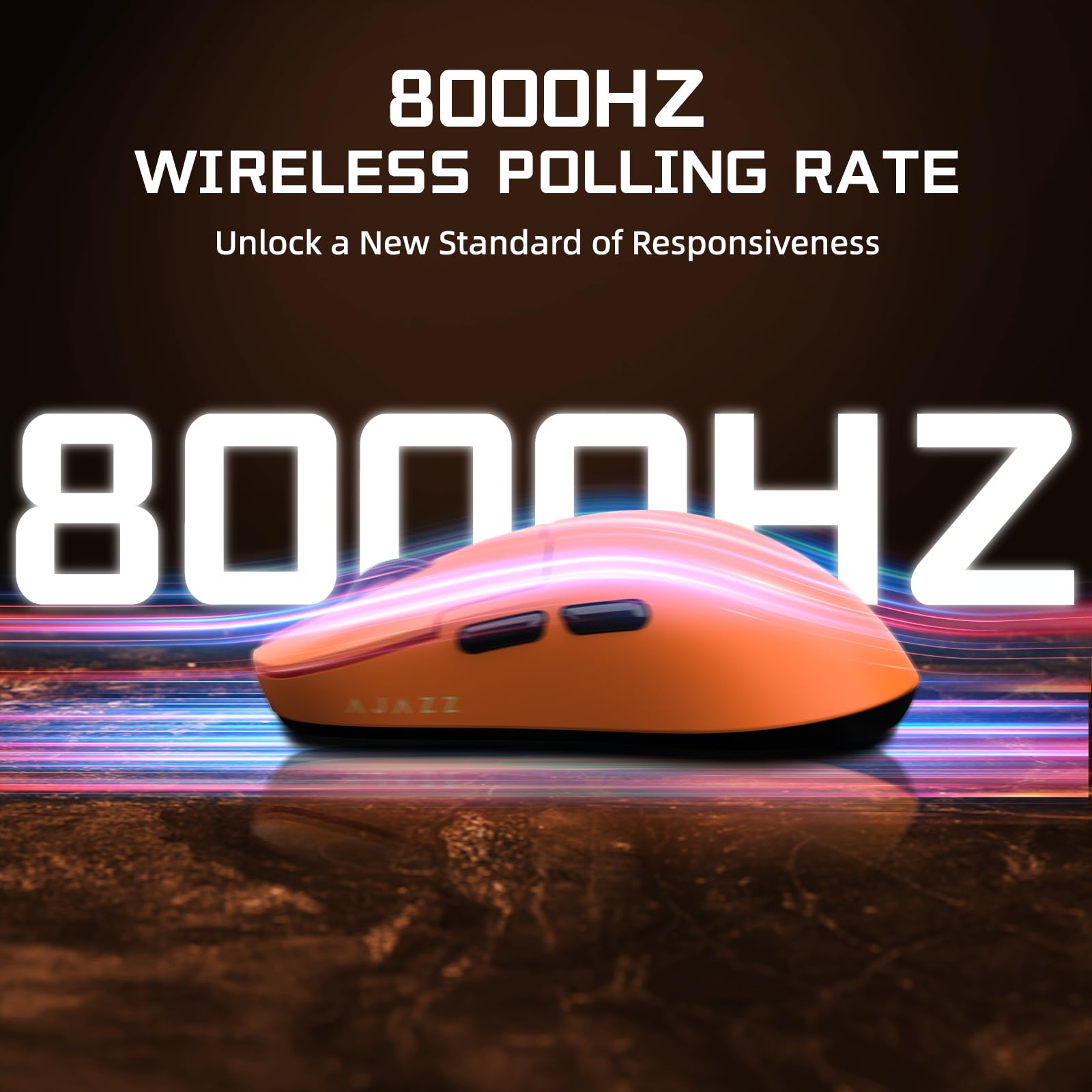 ATTACK SHARK Ajazz AJ159APEX PAW3950 mysz gamingowa, 42000 DPI, 8000 Hz, bezprzewodowa stacja ładująca RGB z kolorowym wyświetlaczem, 56 g Superlight, 2,4 G/BT/przewodowa mysz do gier, PC/Mac,