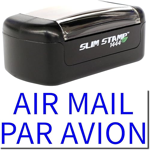 Miniatura 3 de Sello de avión de correo aéreo pretintado delgado - tinta azul