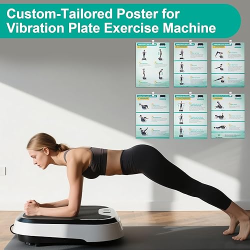 Miniatura 4 de Vibration Plate Exercise Machine Poster - Upgraded 6 Workout Guidance & 10 Pcs Planner & 10 Pcs Double-Sided Clips, Comprehensive Whole Body Wave