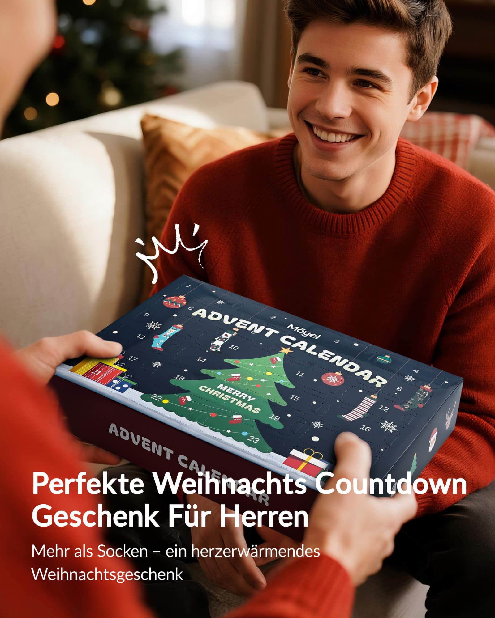 Moyel Adventskalender 2026 Socken Herren 24 Paar Lustig