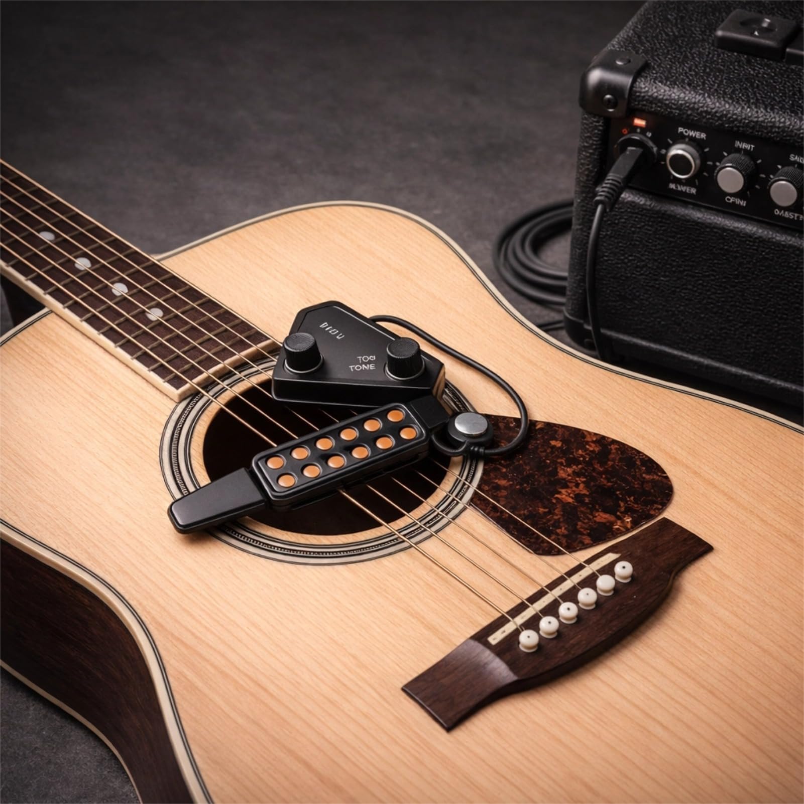 VGEBY1 Pickup per Chitarra, trasduttore Magnetico per Pick-up Acustico a 12 Fori con Kit di sintonizzatori Tono Volume Accessorio per Strumenti Musicali