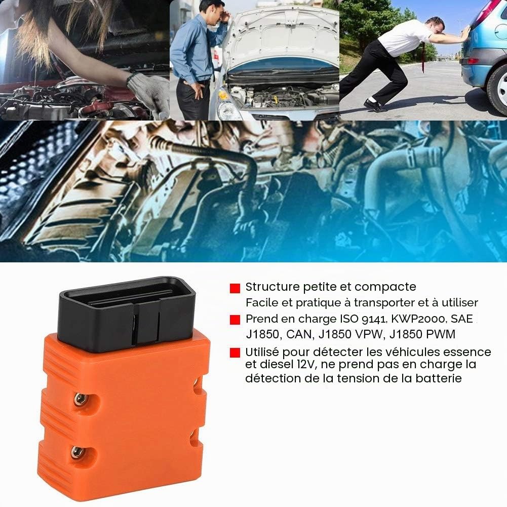 Scanner de Diagnostic KW903 on-Board Diagnostics 2 KW902 Elm Outil de Diagnostic WiFi de Voiture Lecteur de Code de Scanner Automatique pour téléphone(Orange)