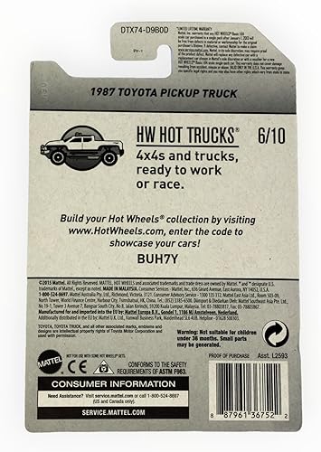 Miniatura 2 de Hot Wheels Camiones calientes 2017 HW 1987 Toyota Pickup Truck 82/365, rojo