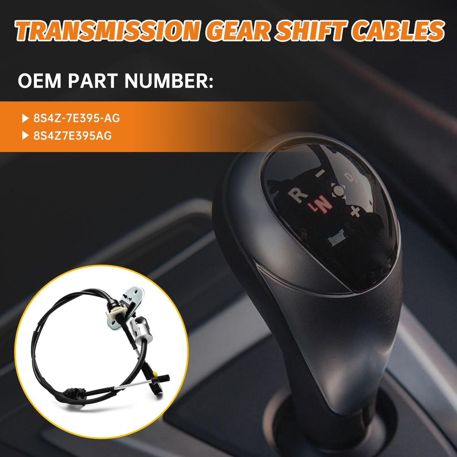 8S4Z-7E395-AG Automatic Transmission Shift Cable for Ford Focus 2008-2011 2.0L, Fit For Transit Connect Vans 2010-2013, Gear Control Shifter Lever Cable Replace 8S4Z7E395AG
