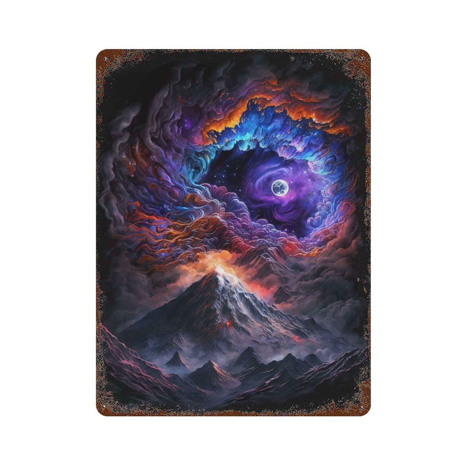 Galactic Portal Cosmic Wonder 15.7"x11.8" Retro Metal Sign, Old School Wall Decor for Office, Studio And Wall Decor
