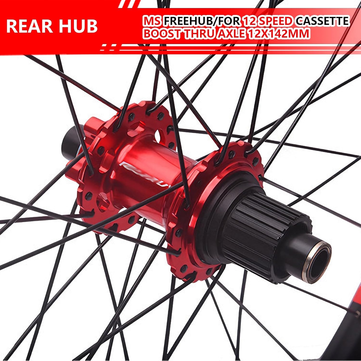 26 27.5 29 Inch Mountain Bike Wheelset Disc Brakes MS-Hub for 12 Speed Aluminum Alloy Double Wall Rims Thru Axle 15x100mm/12x142mm