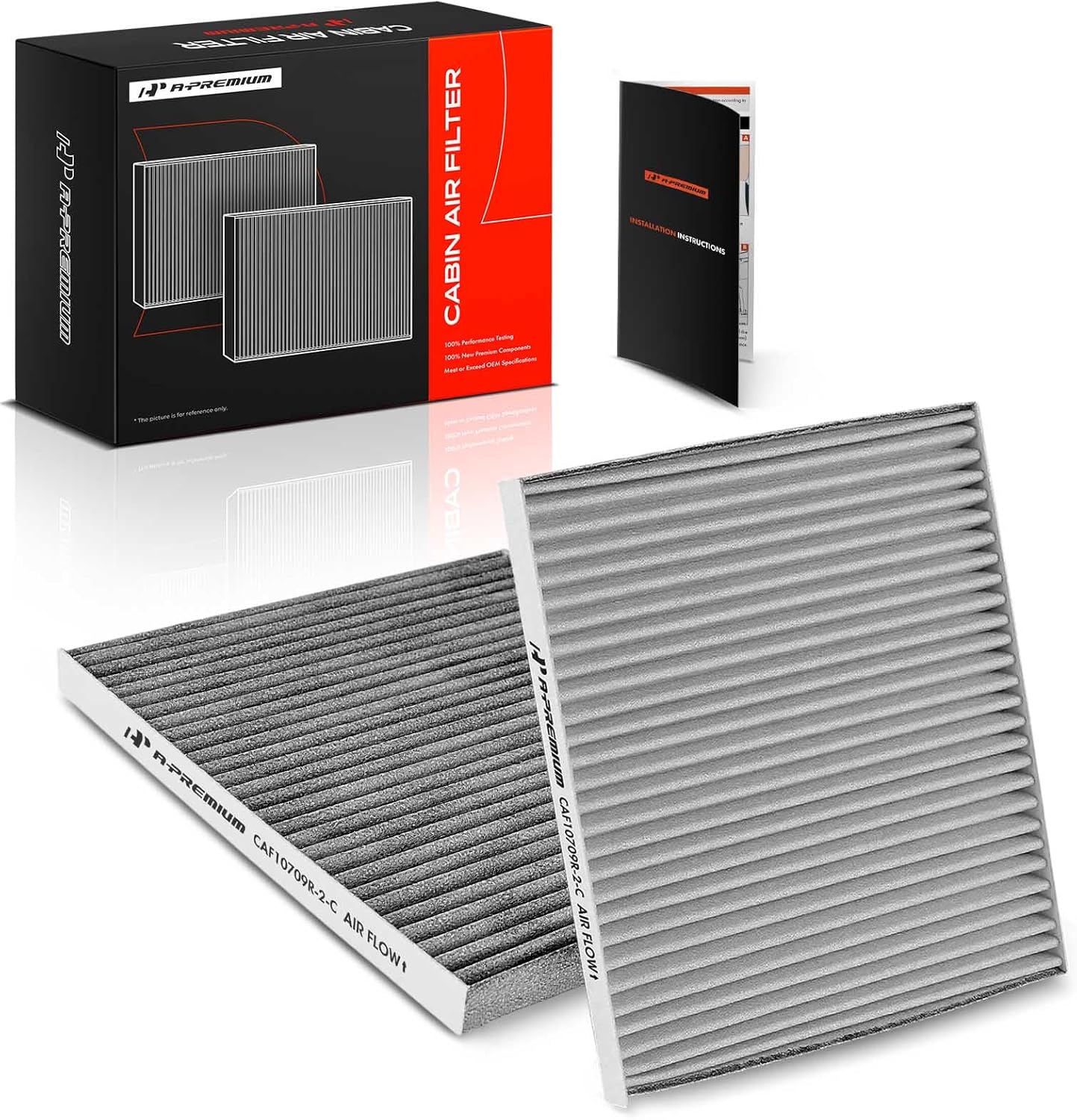 A-Premium 2-PC Cabin Air Filter with Activated Carbon - Compatible with Hyundai & Kia Vehicles - Accent, Tucson, Veloster, Genesis Coupe, Forte Koup, Rio, Rondo, Sportage