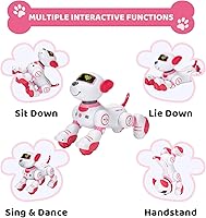 Vista 4 de Juguete de Perro Robot con Control Remoto: Cachorro Robótico Programable para Niños, Mascota Robot Interactiva Inteligente, Perro que Baila, Canta