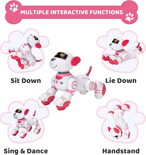 Miniatura 4 de Robot de juguete para perros con control remoto cachorro robótico programable para niños, robot interactivo inteligente para mascotas, perro que