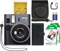 Fujifilm Instax Mini 41 Instant Camera Black + 20 Film Prints Bundle - Auto Exposure, Selfie Mode & Protective Case