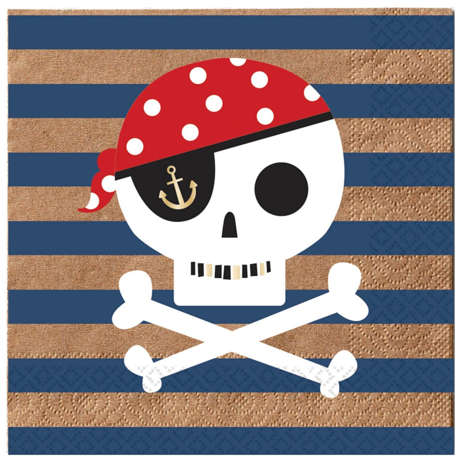 Amscan 9910322 - Treasure Island Pirate Birthday Party Luncheon Napkins - 16 Pack, 33 cm