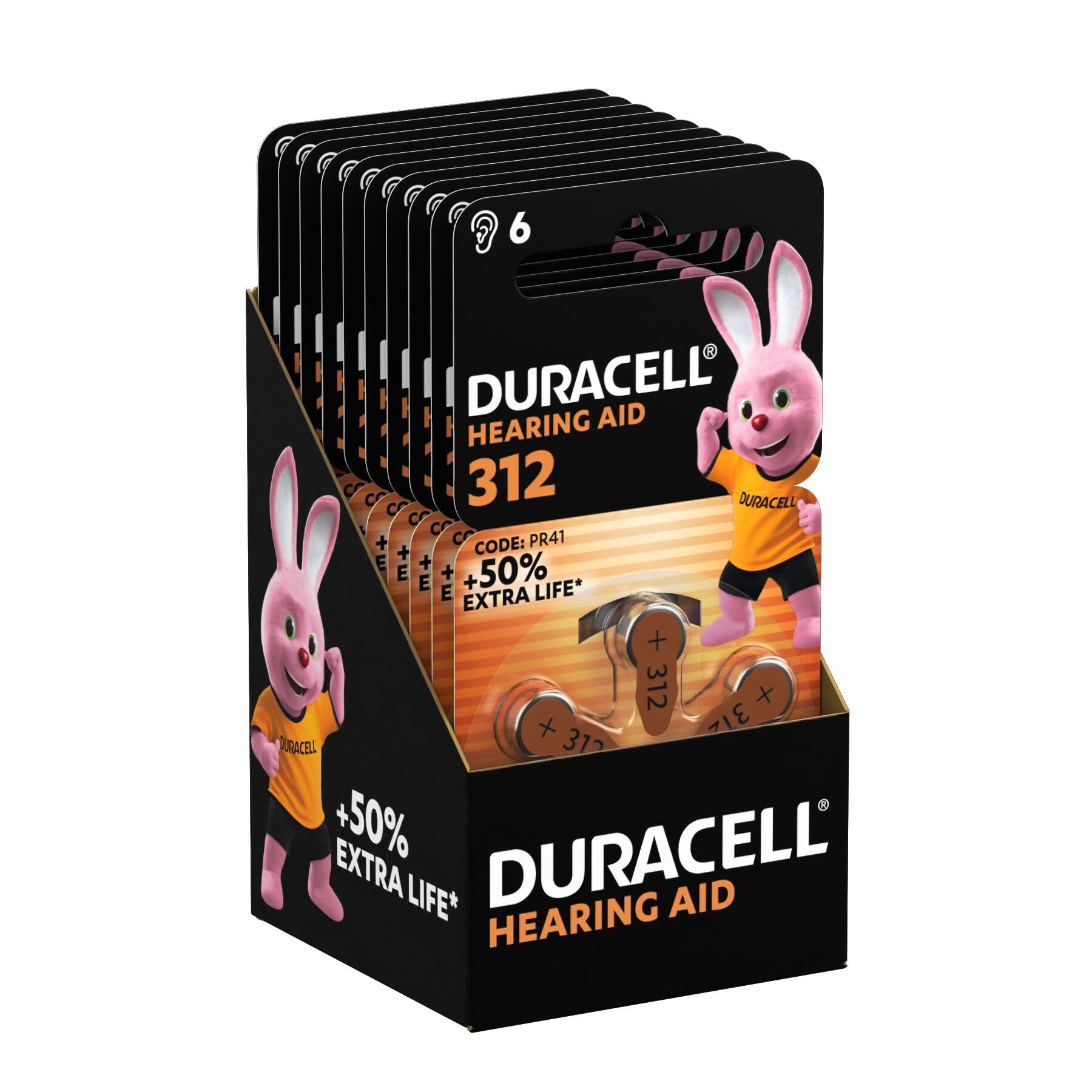 Duracell Size 312 Pr41 Hearing Aid Batteries Pack Of 60