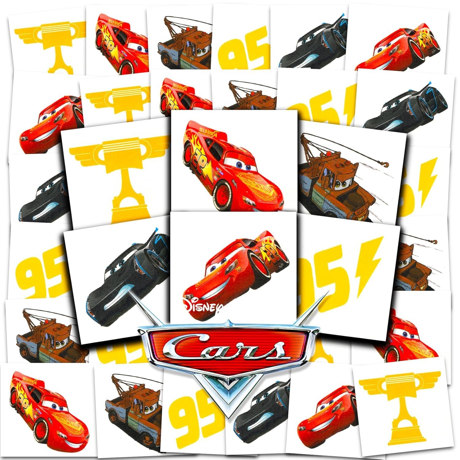 Disney Cars Party Favors Ultimate Set – 24 sacchetti per feste con mini libro di attività da colorare, adesivi, tatuaggi | Saetta McQueen Compleanno Forniture