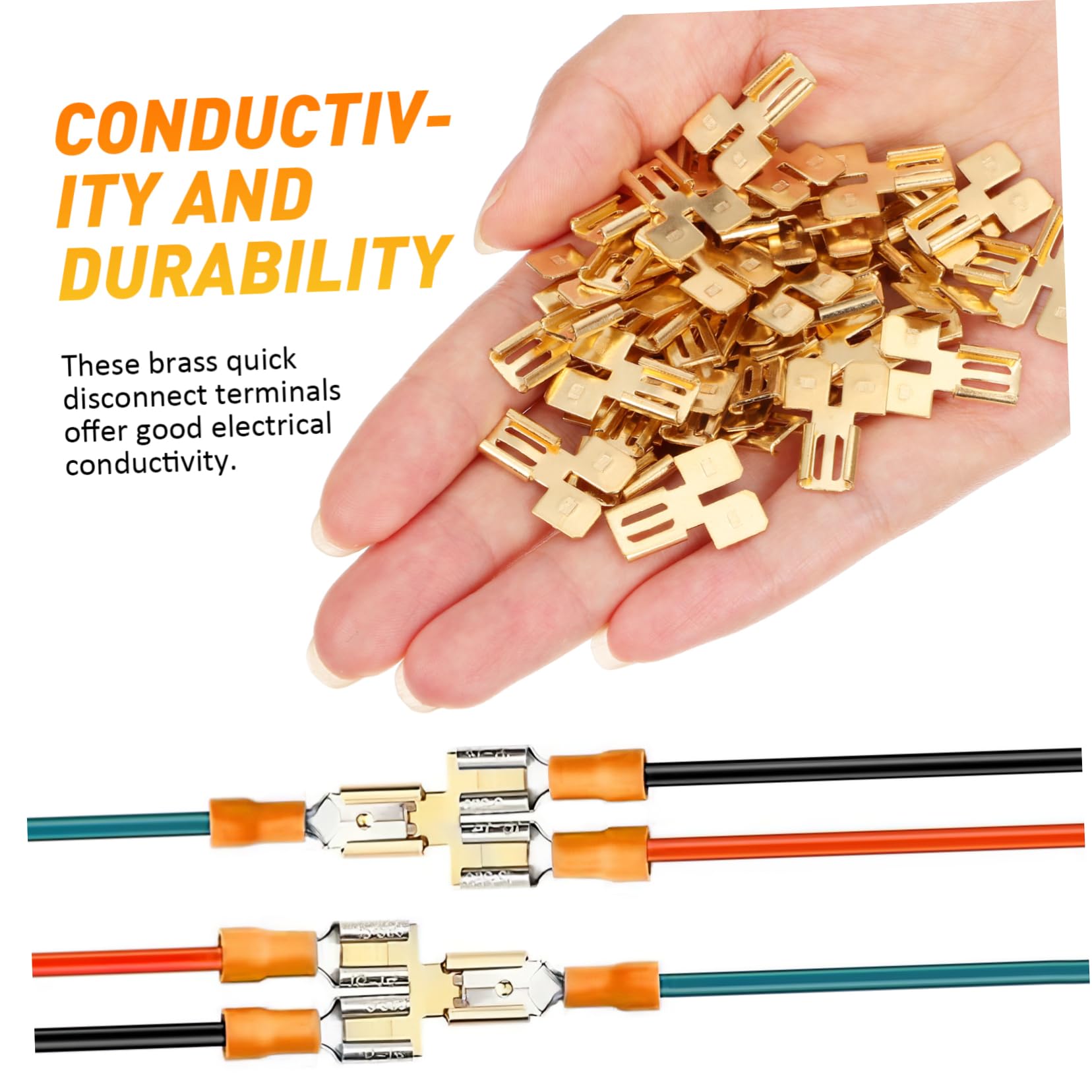 Veemoon Quick Disconnect Adapters Electric Wire Terminals 50pcs Insulated Wire Connectors Spade Terminal Connectors Kit