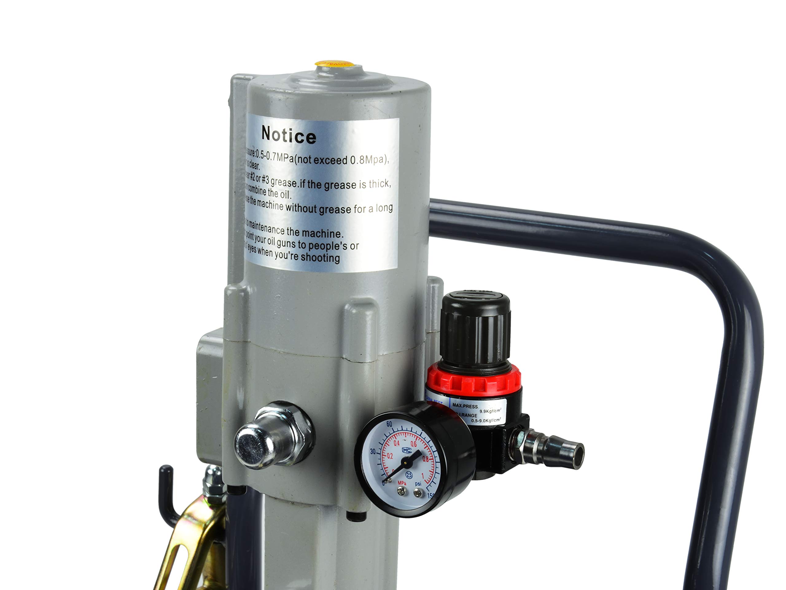 BSD Pompa a Grasso - Ingrassatrice ad Aria Compressa, Pompa Ingrassaggio, Ingrassatore a Barile, Ingrassatore Pneumatico - 20L - Tubo 4m