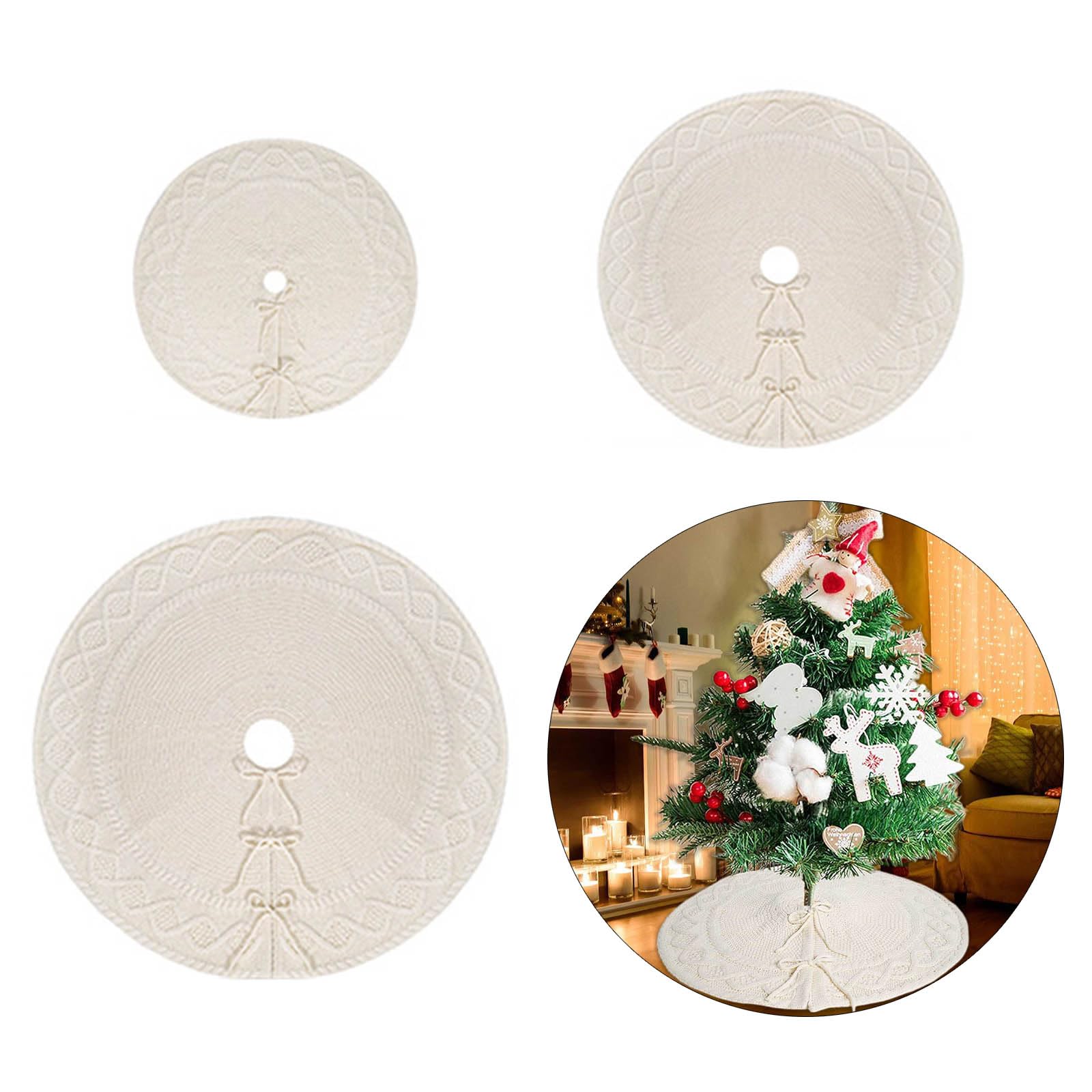 Elegante tappeto per albero di Natale, bianco, decorazione per albero di Natale