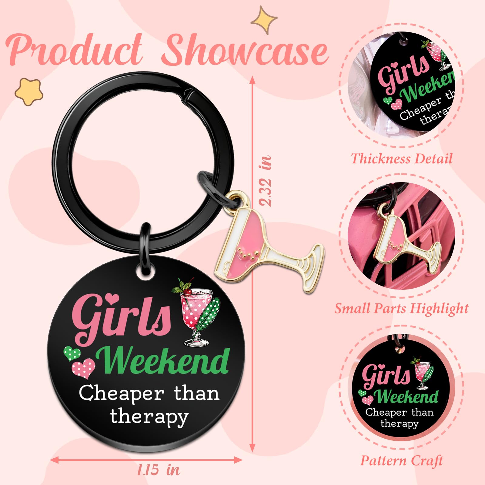 Girls Weekend Gifts for Women Girls Tirp Gifts Favors Friendship Gift for Women Graduation Birthday Christmas Bestie Friends Keychain for Teen Girl