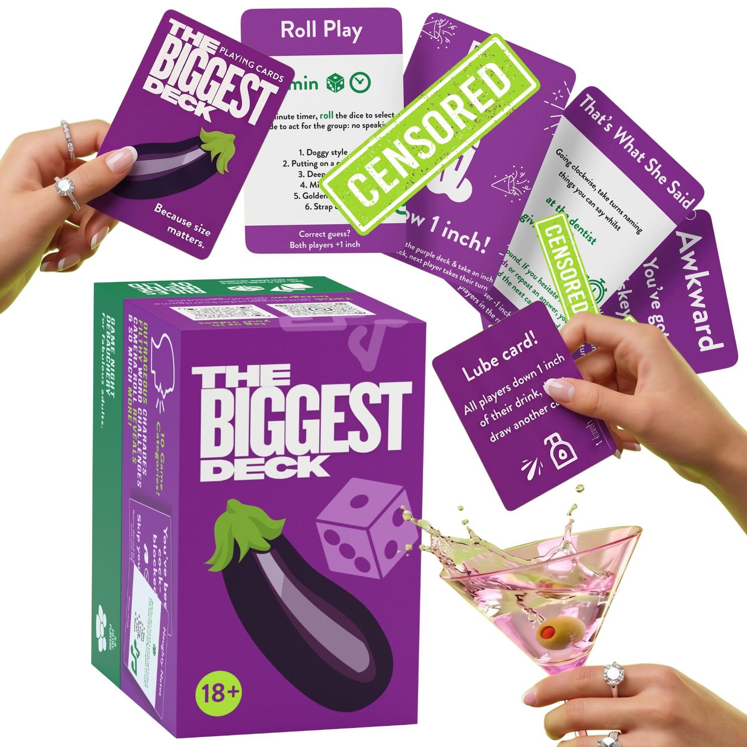 The Biggest Deck, Hen Party Card Game, Adult Party Game, 18+, Drinking Games, Girls night, Game night – Charades, Filthy Challenges, Would You Rather, Questions & Mini Games