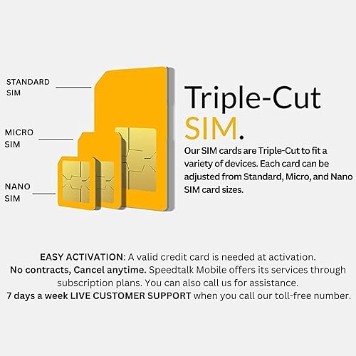 Miniatura 2 de SpeedTalk Mobile Kit de tarjeta SIM para teléfonos inteligentes y teléfonos celulares  Plan mensual de $18 - Llamada y texto ilimitados precargados