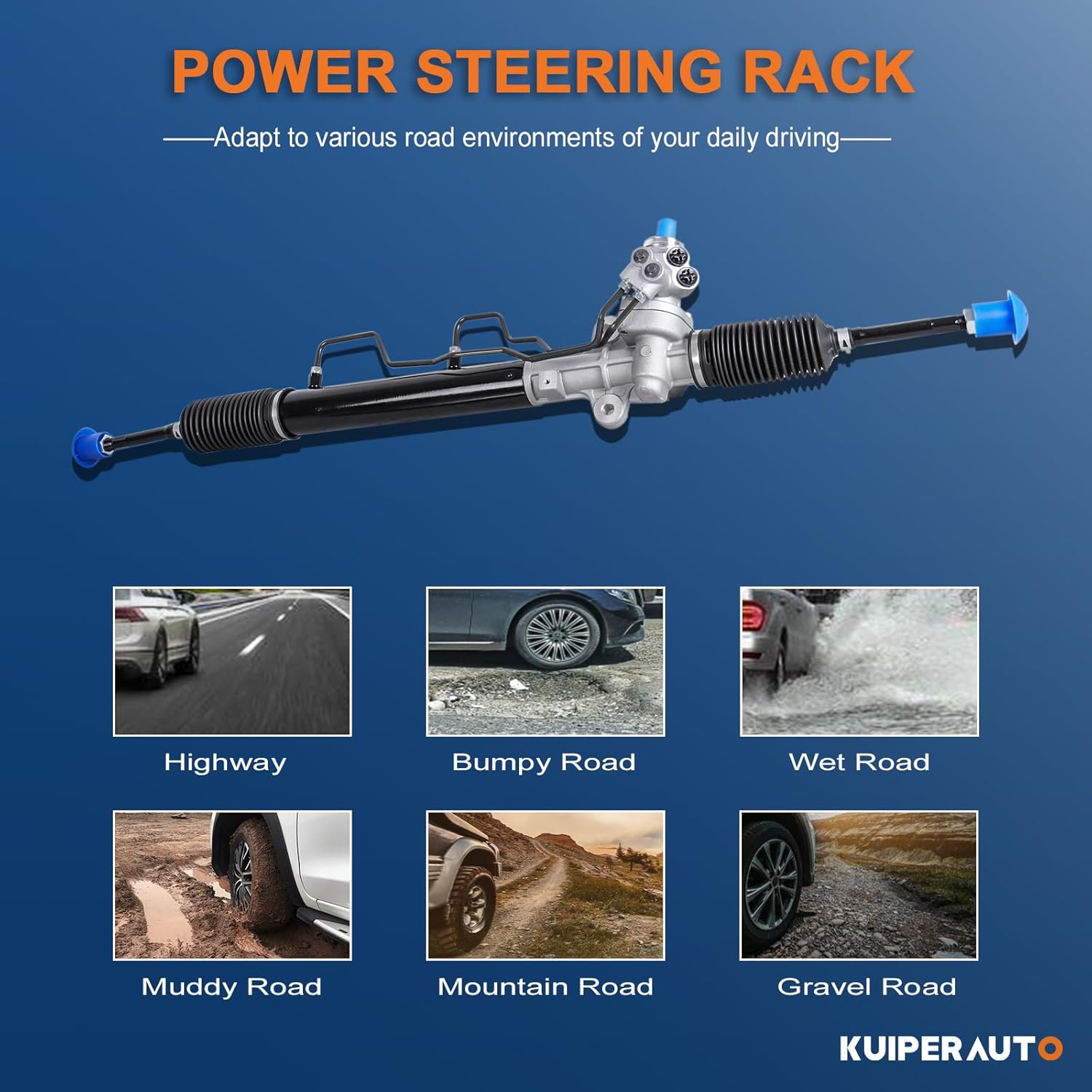 KUIPERAUTO Complete Power Steering Rack and Pinion Assembly Compatible for 2005-2009 Hyundai Tucson 2005-2010 Kia Sportage Replacement 577001F000 80-01294AN