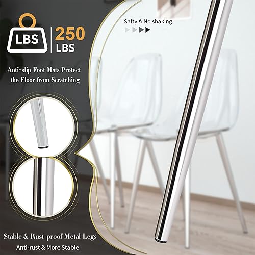 Miniatura 5 de Baysitone Juego de 4 sillas de comedor transparentes, sillas modernas de cocina con asiento transparente, sillas laterales de acento acrílico con