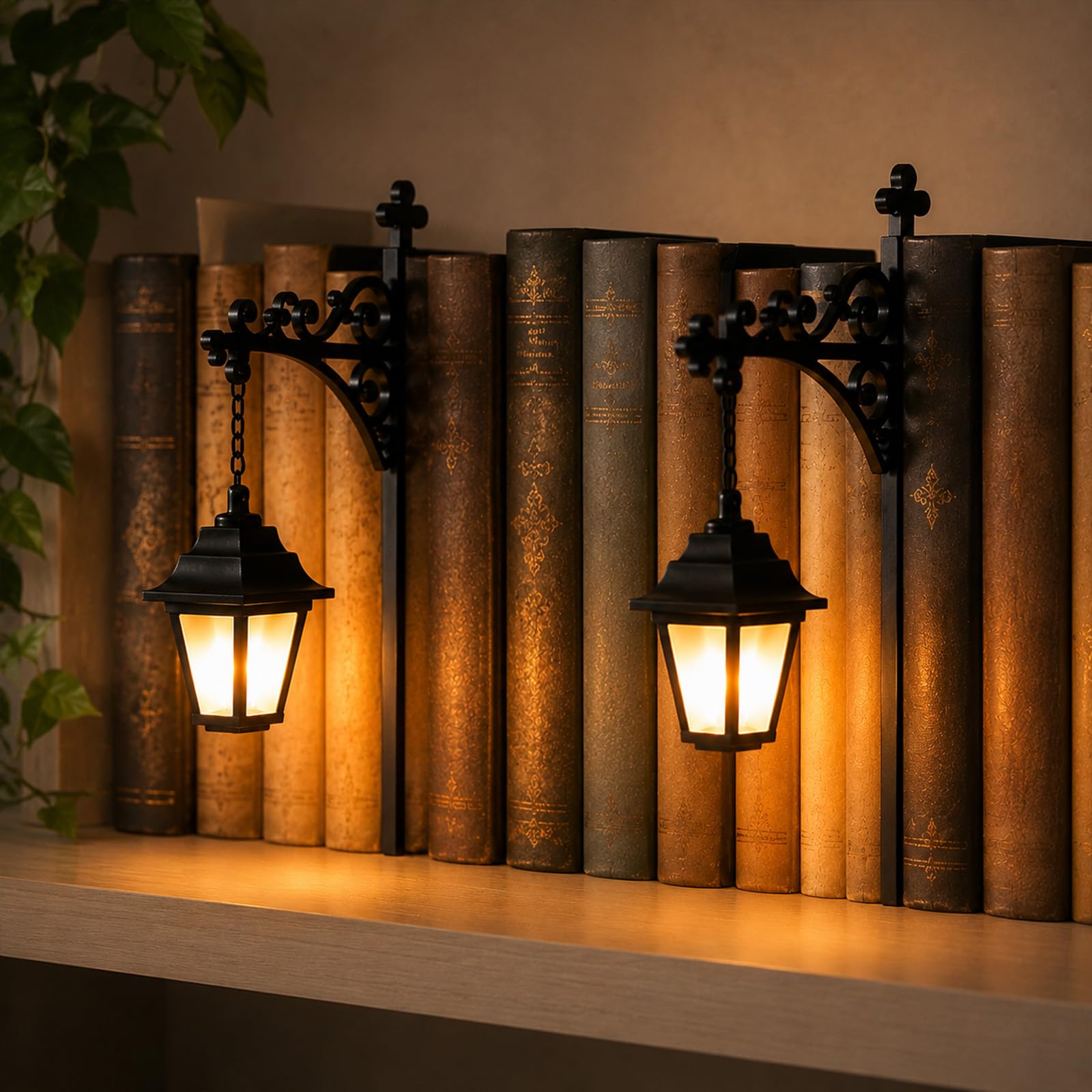 Pealeaf Luz Nocturna Para Librería LED, Linterna Decorativa De Estante Con USB, Iluminación Cálida Para Dormitorio Lectura Regalo (2pcs)