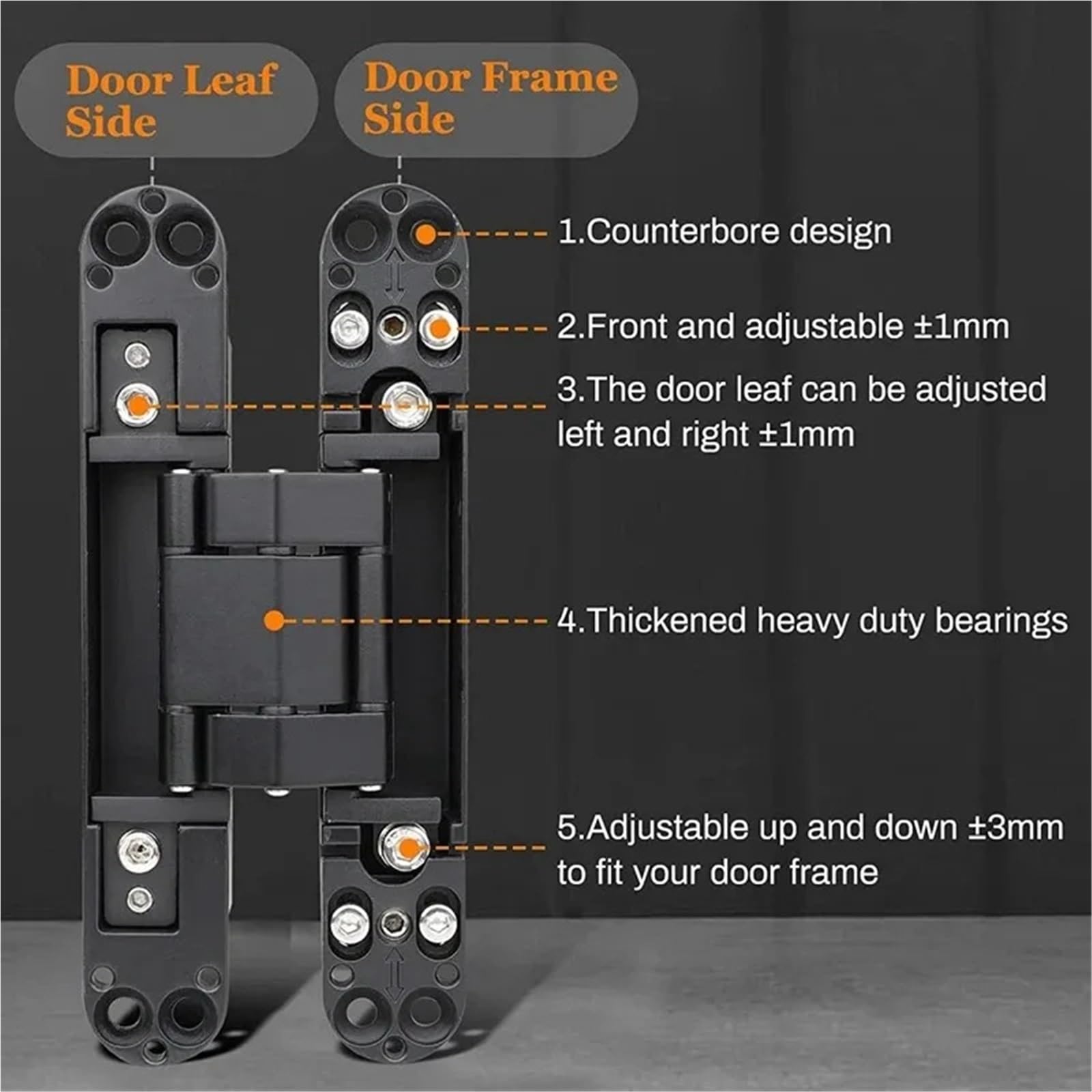 Cerniere Per Porte Porta a battente, accessori for mobili a , porta in legno nascosta, pieghevole, forma regolabile, capacità di carico 40-80 kg