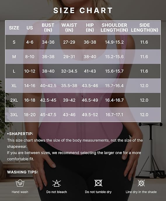 SHAPELLX Waist Trainer for Women Tummy Control Corset Shapewear Workout Faja Body Shaper with Adjustable Shoulder Strap