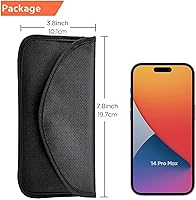 Vista 5 de ONEVER - Bolsa de bloqueo de señal, bolsa de protección con GPS RFID Faraday, funda de protección para teléfono celular y llavero de automóvil