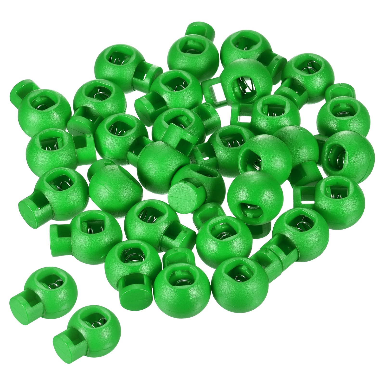 PATIKIL Cord Locks, 30 Pack Ball Spring Toggle Stopper for Drawstring Bag Shoelaces, Green