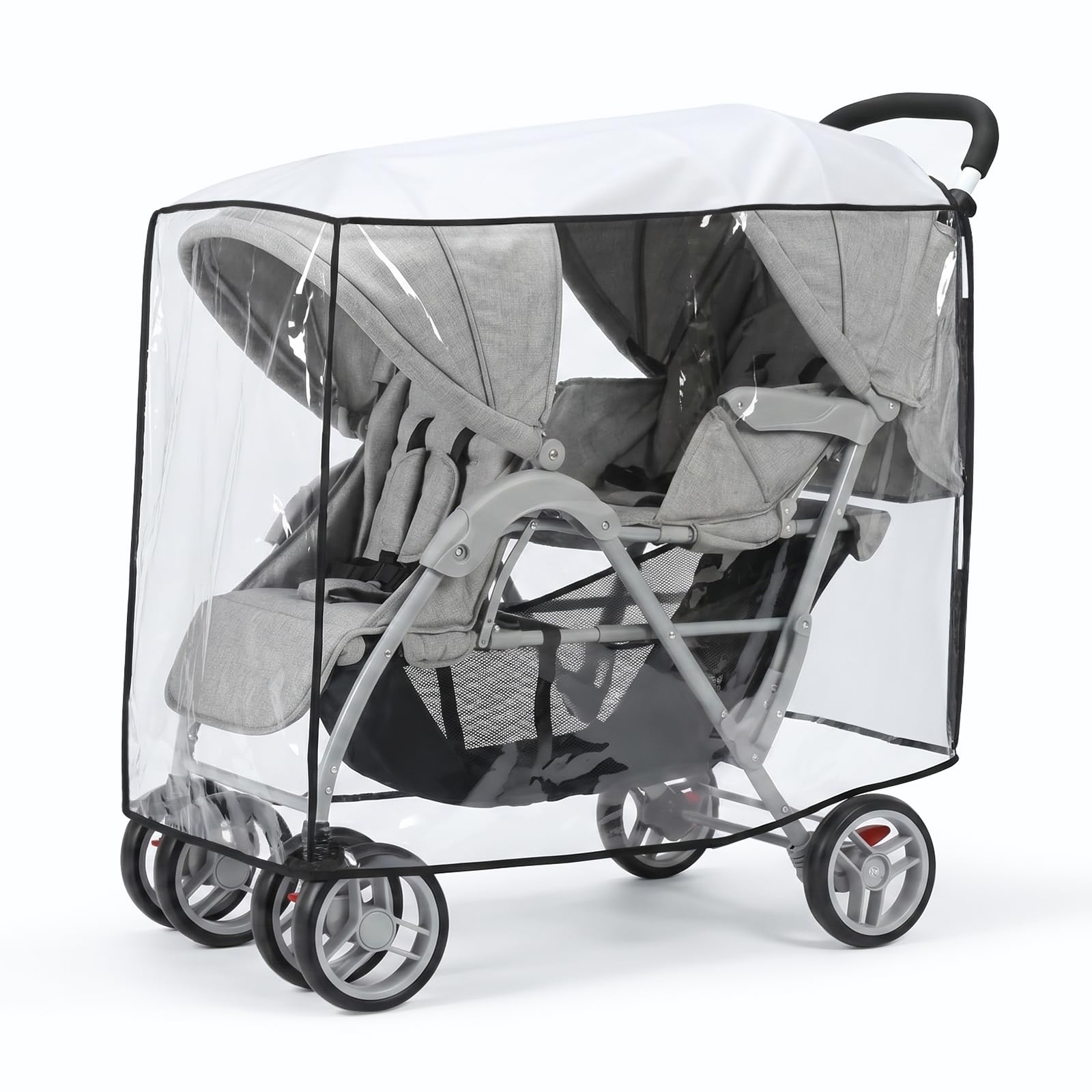 Orzbow Double Pram Rain Cover, Universal Twin Buggy Rain Cover Transparent