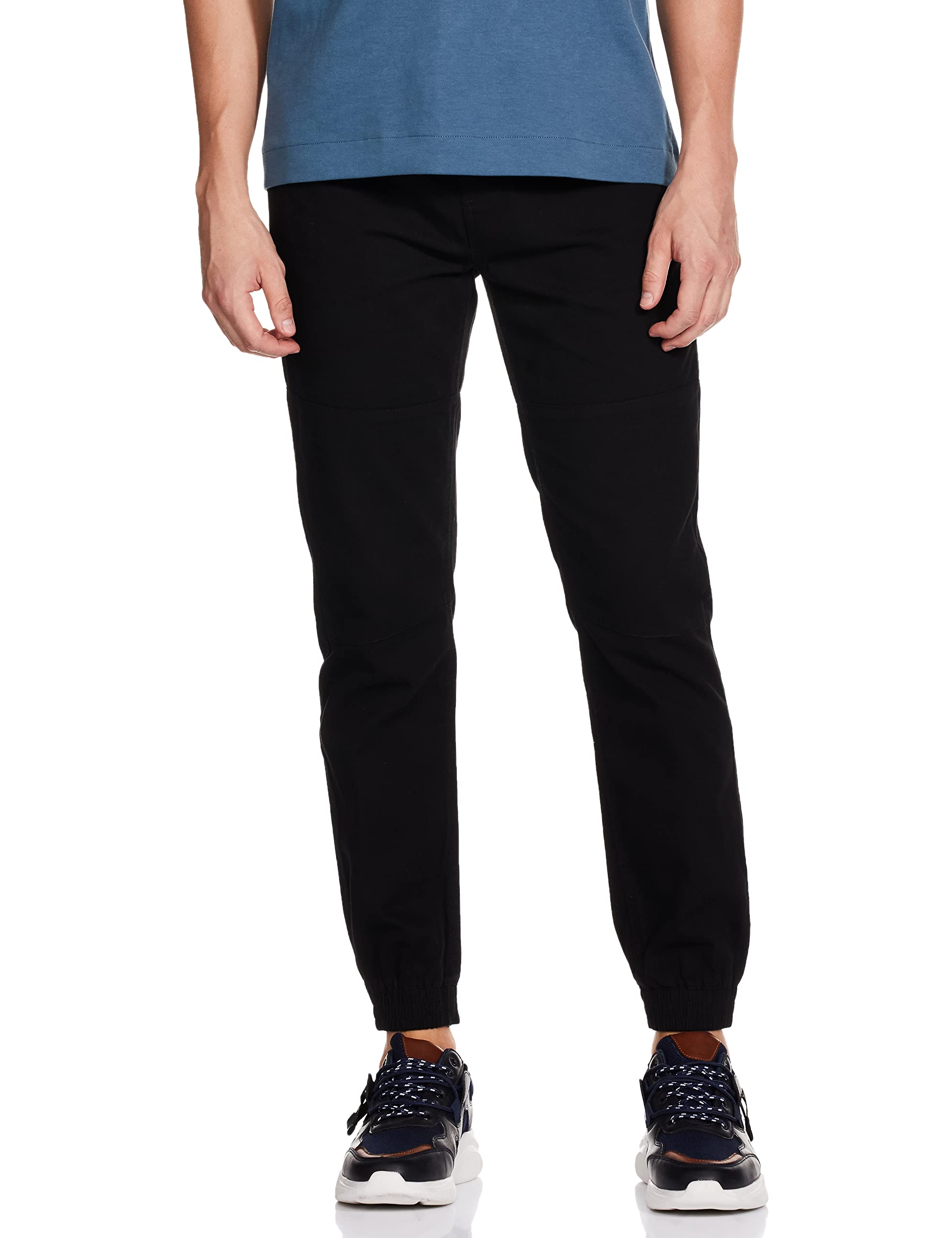 the indian garage co Men Slim Fit Solid Mid-Rise Biker Joggers-picture-26