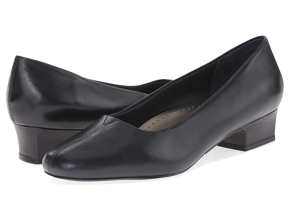 Trotters Doris (Navy Soft Kid) Women's 1-2 inch heel Shoes INTERNATIONAL SHIPPING