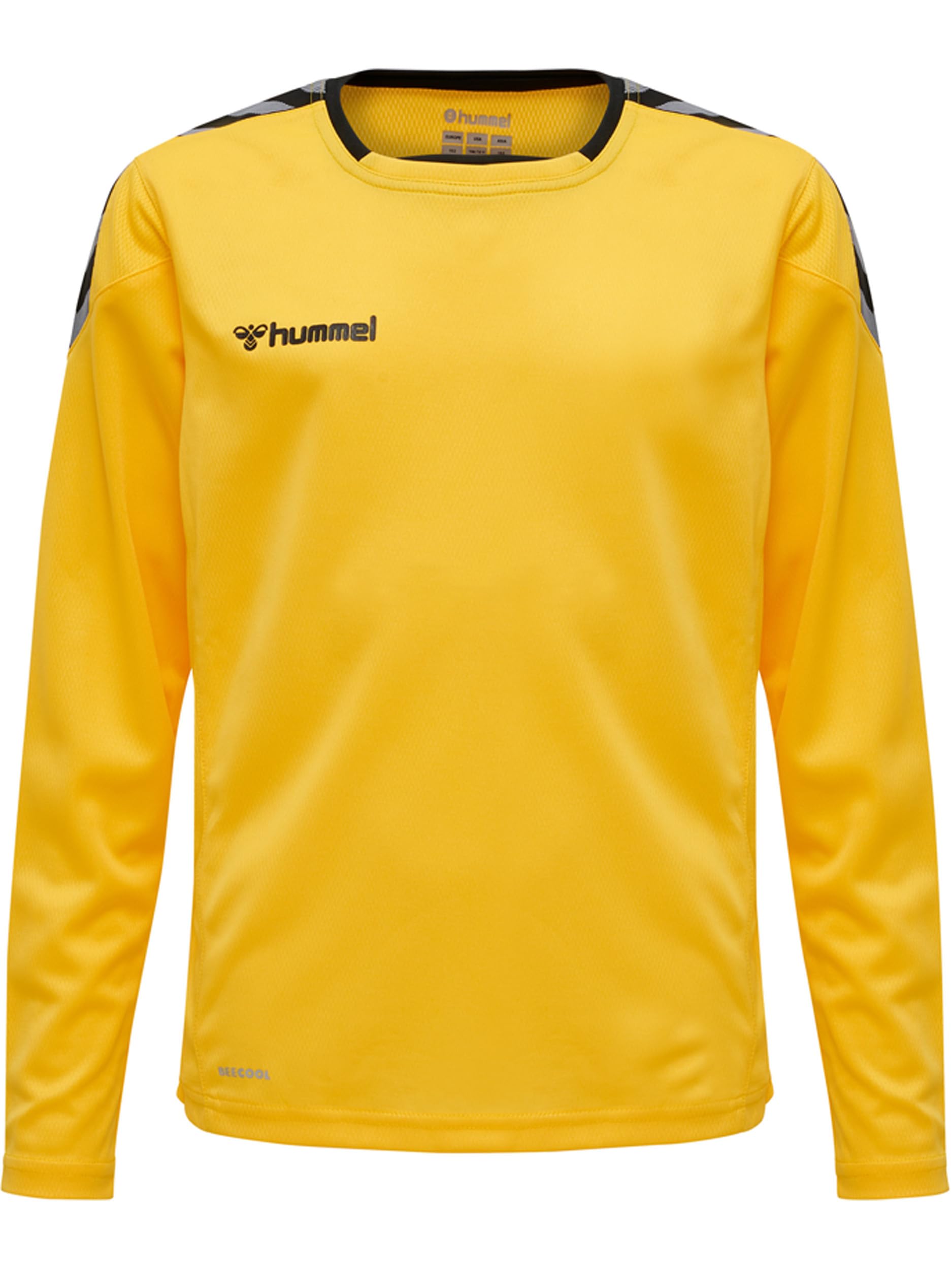 hummel Boys' Authentic Kids Poly Jersey L/S Jersey, Sports Yellow/Black, 116