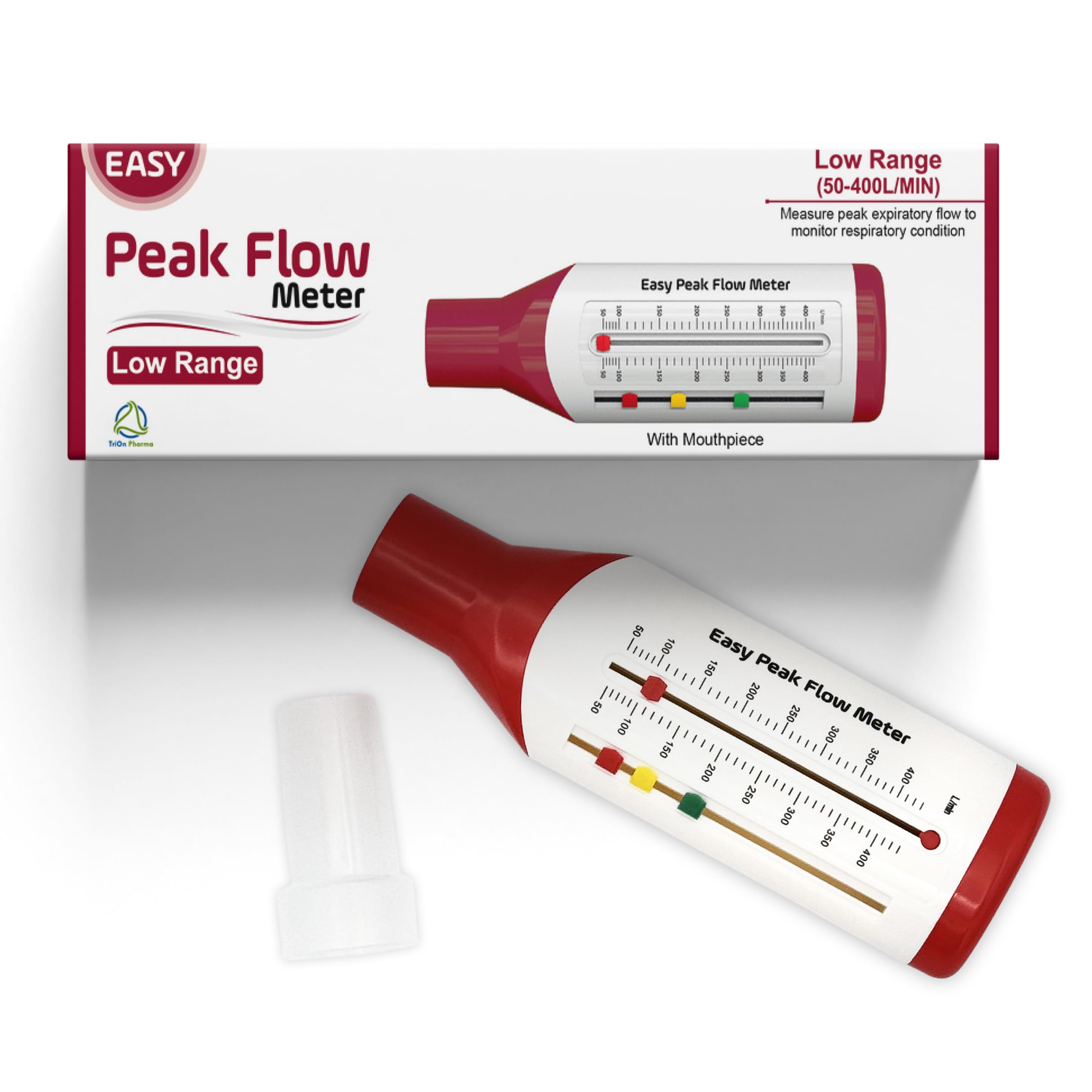 Easy Peak Flow Meter for Child to Monitor Lung Function, Expiratory Flow Meter, Low Range for Child Include Instructions and Blank Charts β Color Coded Indicators