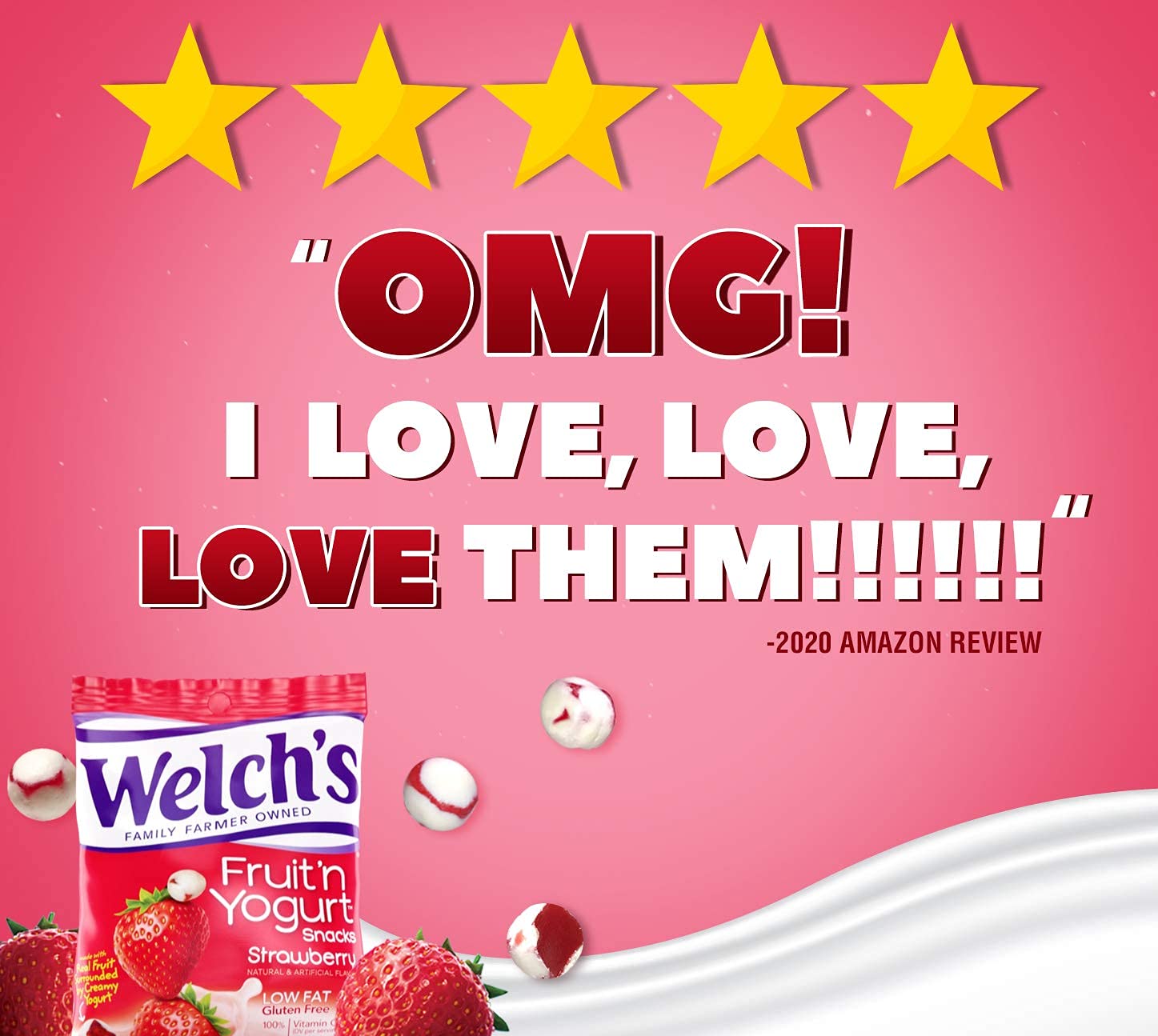 Welch's Fruit n Yogurt Snacks Fruit Snacks Individual Packs Includes