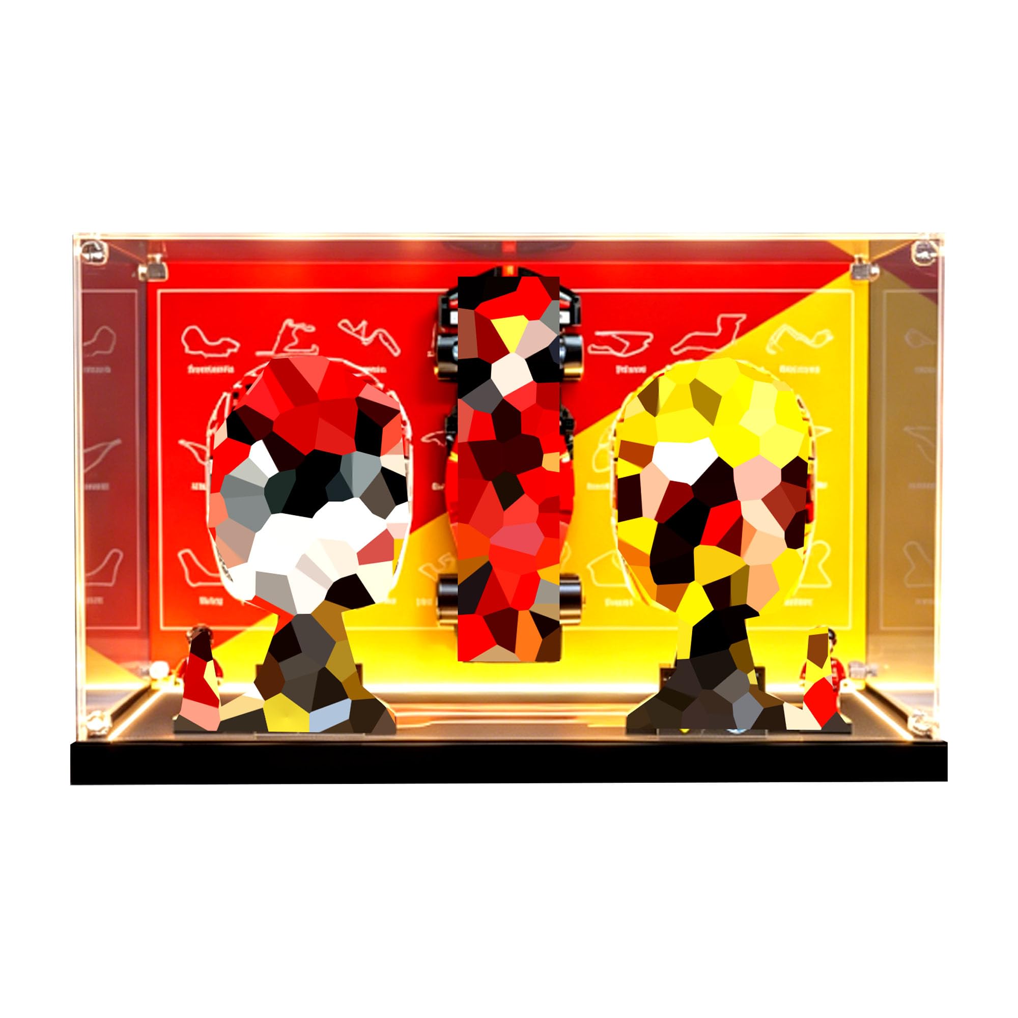 Ddxmml Lighting Style Display Case Compatible With Le-Go 43017+43022 Helmet Sets (Lighting Style)