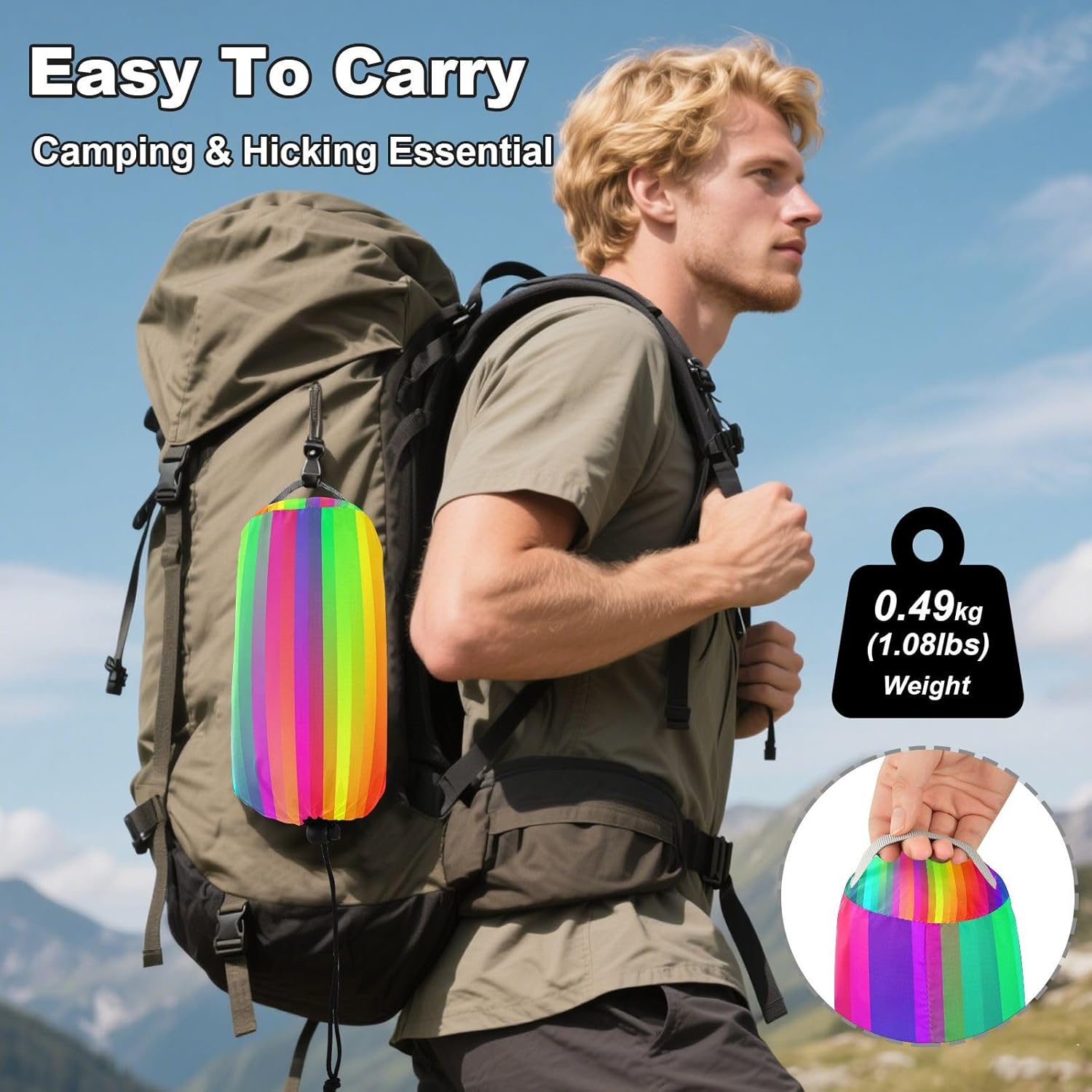 Hammocks for Outside Gradient Background Camping Hammock Portable Hammocks with Tree Straps and Carry Bag Camping Accessories for Hiking Beach Outdoor