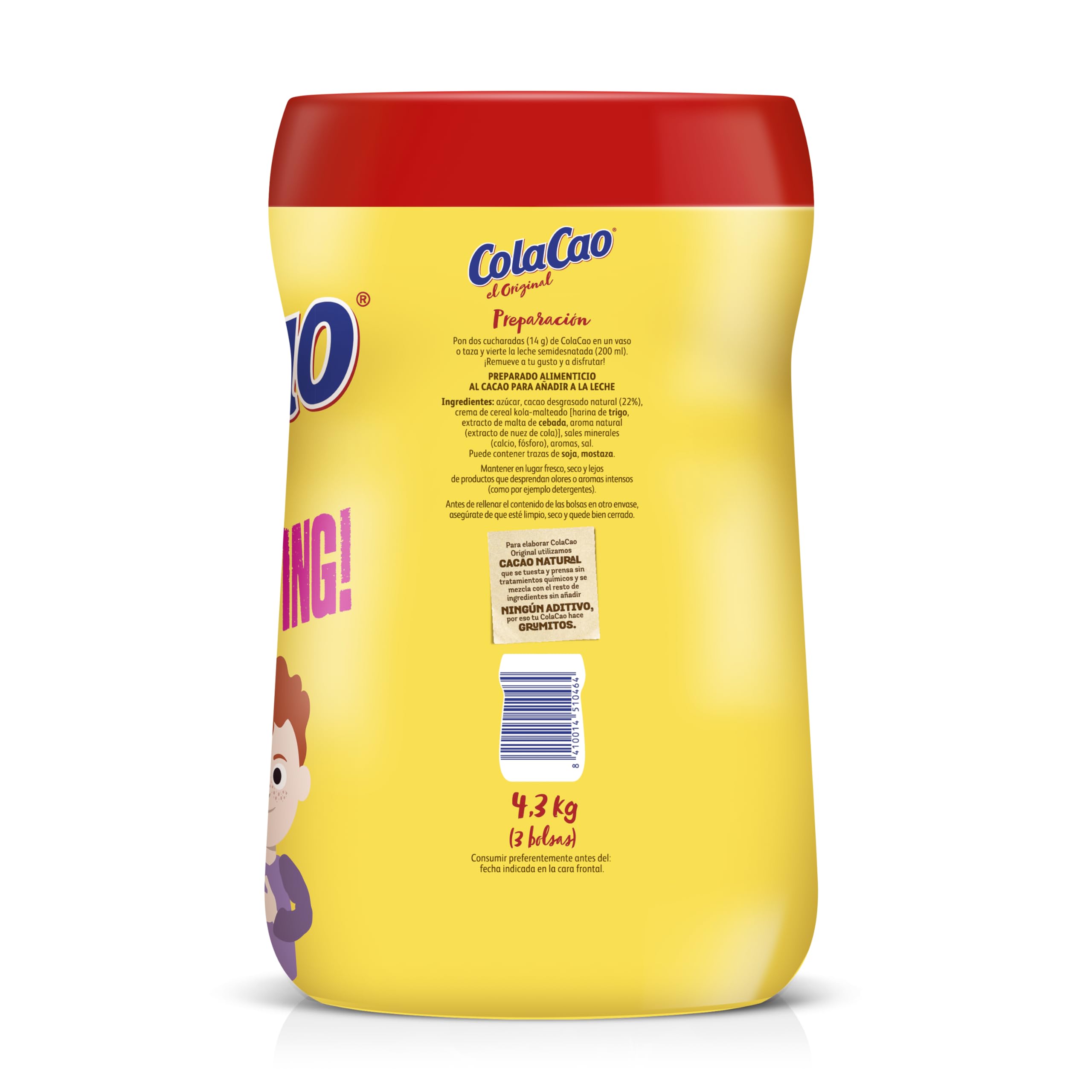 Cola Cao Original, con Cacao Natural - 4.3kg (Gratis Taburete)