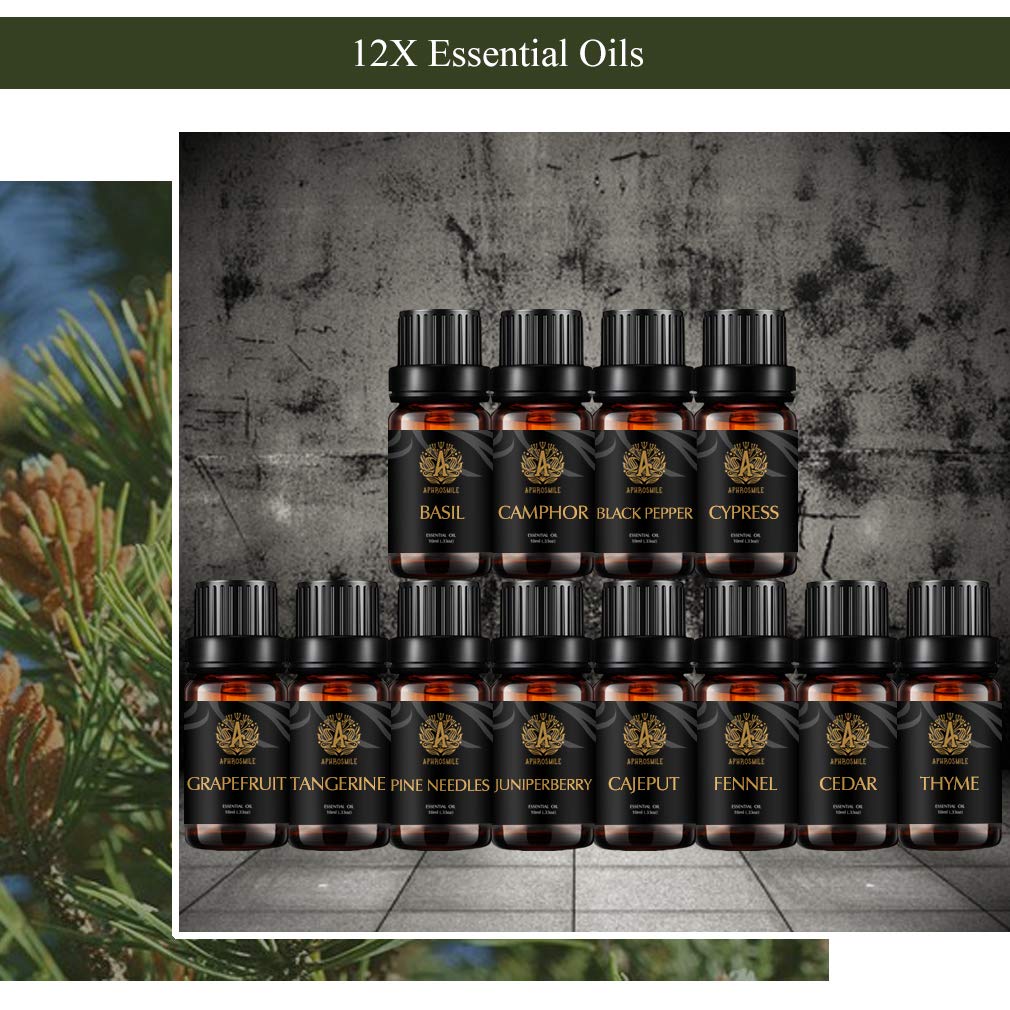 Top 12 Grapefruit ätherische Öle Set, 100% reine Kampfer ätherisches Öl für Diffusor, Aromatherapie Zypresse ätherisches Öl Set für Luftbefeuchter - Zeder,Schwarze Pfeffer Öle...