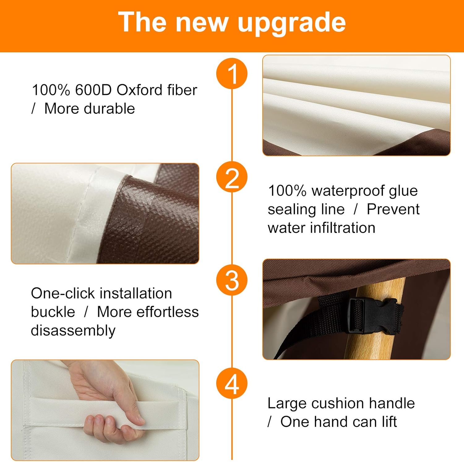 Eventronic Heavy Duty Patio Sofa Cover/Loveseat Cover, 2-Seater Outdoor Sofa Cover,58" W x 32.5" D x 31" H,Beige Brown : Home & Kitchen