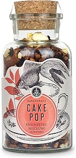 Ankerkraut Cake Pop, Früchte-Tee lose, 120g im Korkenglas, Popcorn-Geschmack mit Apfel-Mandel-Gebäck, heiß aufgießen, für Genuss pur, ca. 25 Tassen
