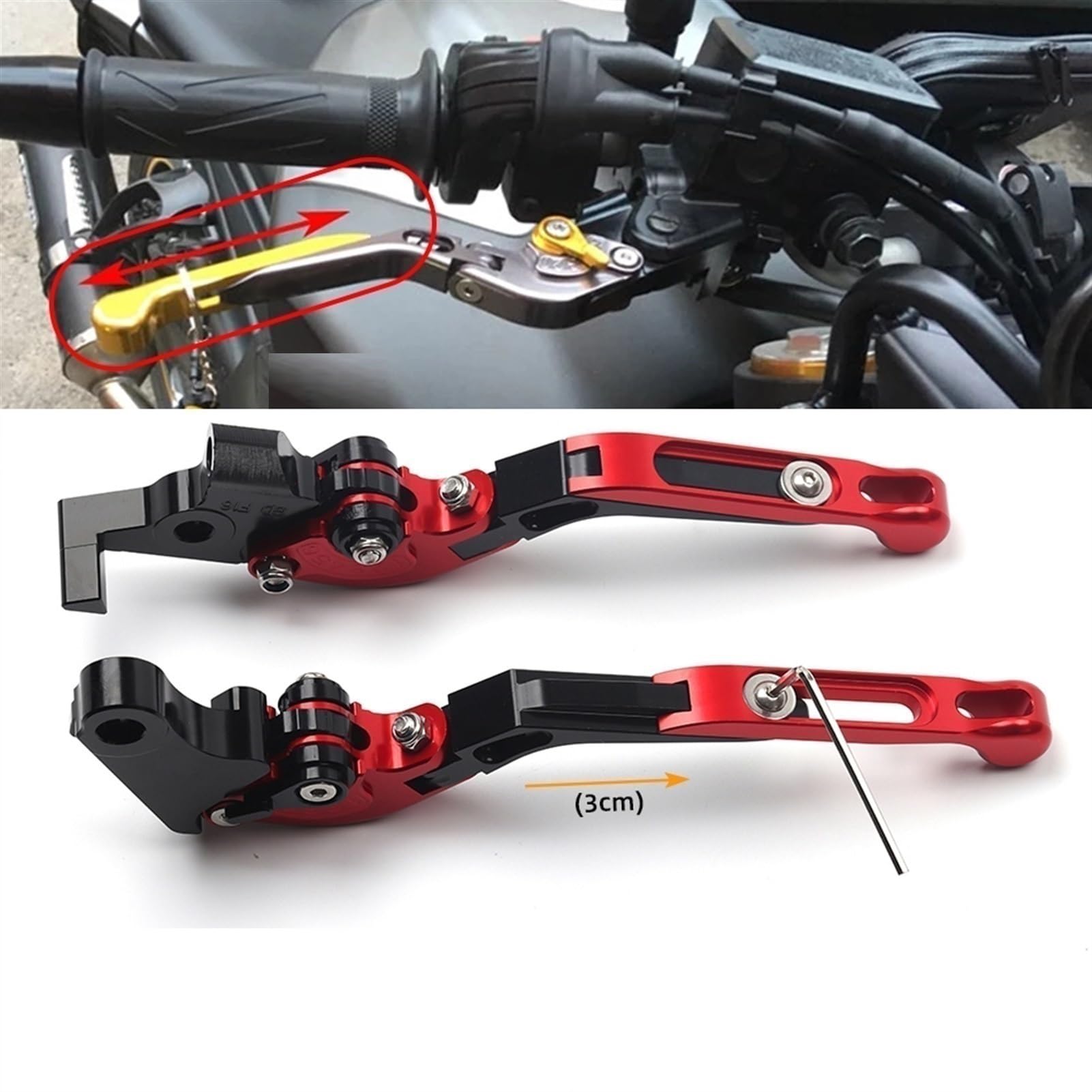 Paires De Leviers Repliables Noirs Pour Honda CBR 600 F Fi (2001-2006) – Rétroviseurs Flip-Up