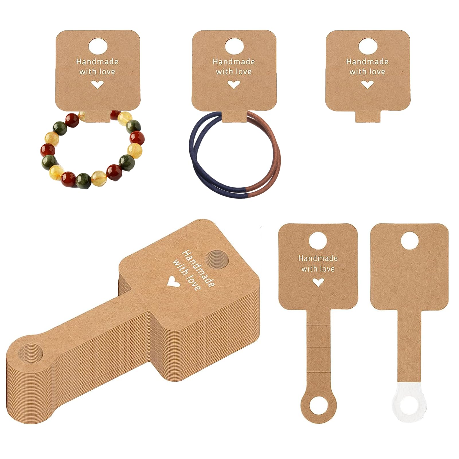 TYVOM 100 Pcs Self-adhesive Earring Display Cards Handmade Bracelet Packaging for Display Various Chain Accessories Necklaces Earrings Bracelets for Retail Stores and Personal Collections