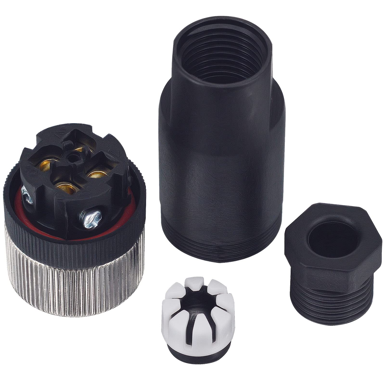 M12 4-Pin Female Circular Aviation Connector Plug 12mm Waterproof Circular Aviation Connector Plug Adapter 4 Pack - Image 2