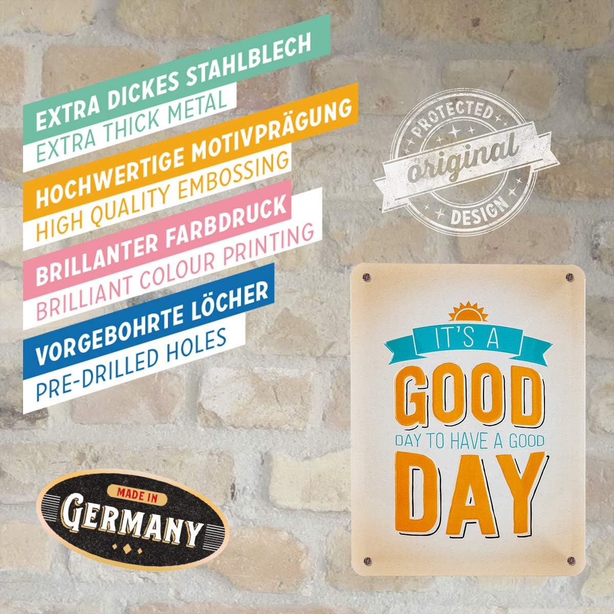Nostalgic-Art Retro Tin Sign, Word Up, It`s a Good Day, Gift idea for fans of nostalgia Metal Plaque - Image 5