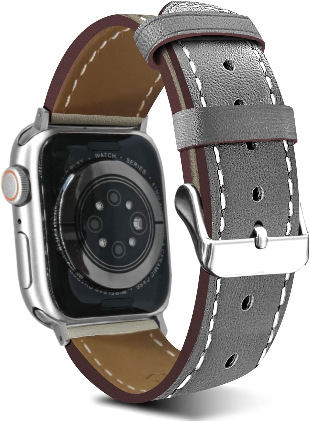Premium Italy Leather Bands Compatible with Apple Watch Band 40mm 38mm 41mm 42mm 44mm 45mm 46mm 49mm, Soft Leather Watch Replacement Band for Watch Series Ultra SE 10 9 8 7 6 5 4 3 2 1 for Women Men