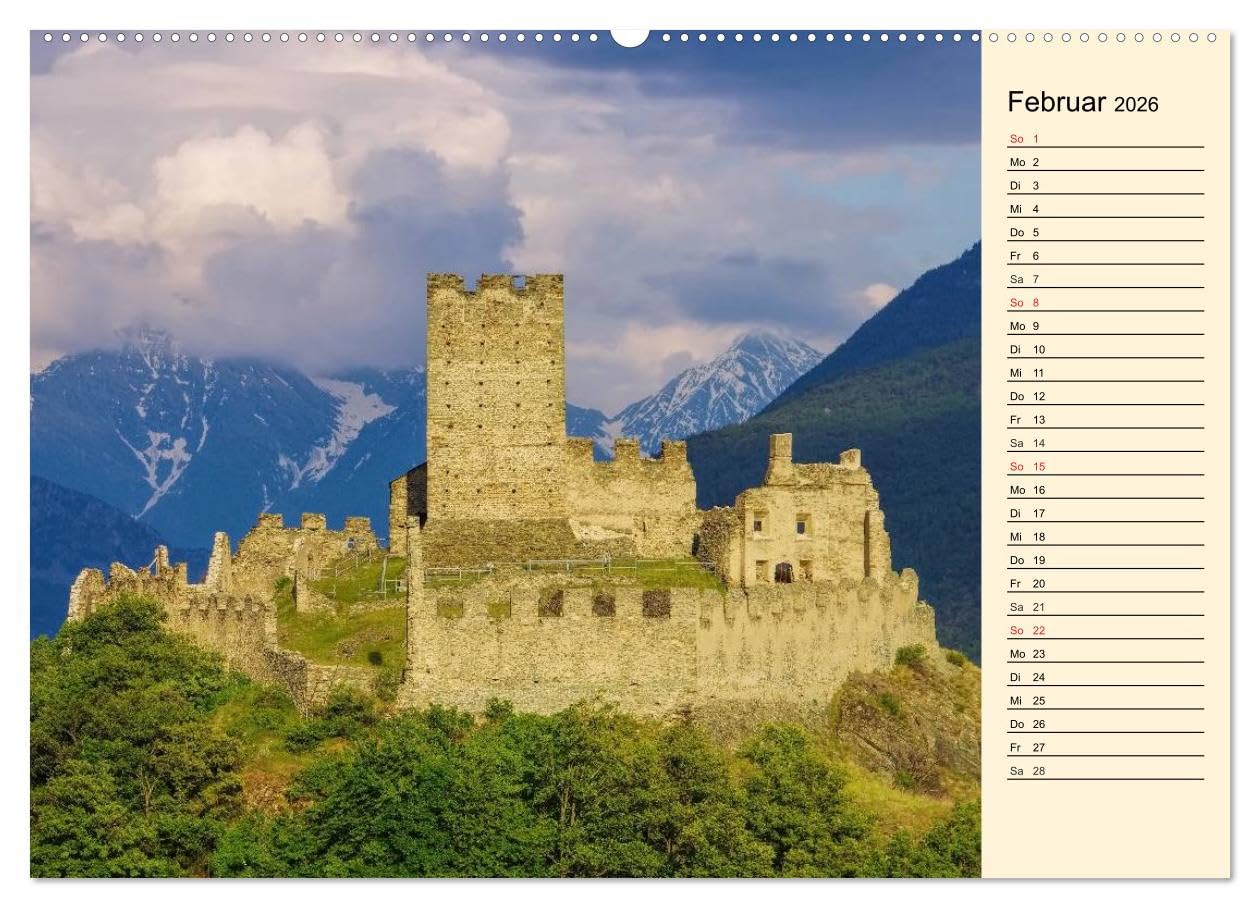 Burgen in Italien (hochwertiger Premium Wandkalender 2026 DIN A2 quer), Kunstdruck in Hochglanz: Einige der schönsten Festungen und Burgen Italiens (CALVENDO Orte)