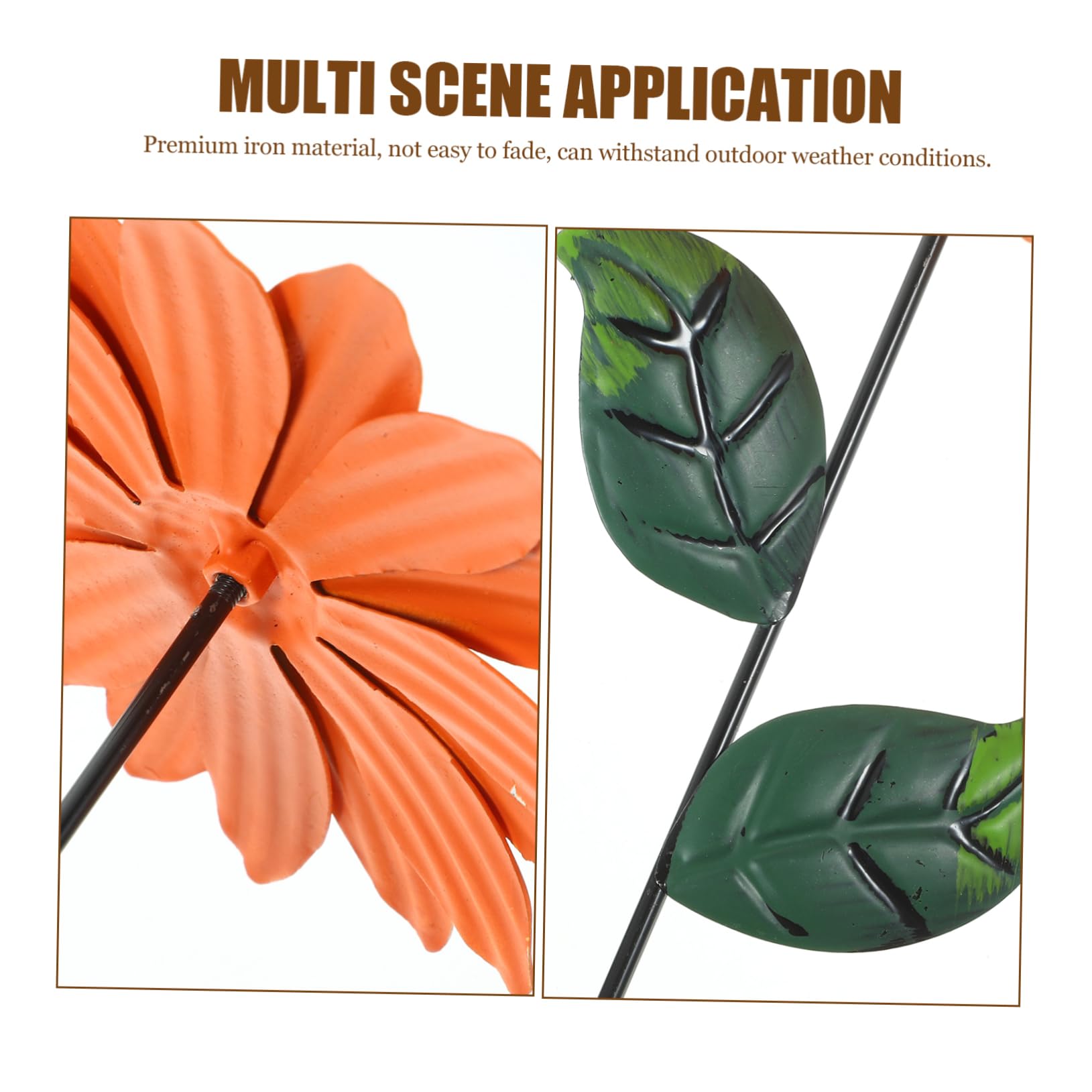 VANZACK 4pezzi Decorazione Giardino Ferro Artistico Con Fiore Di Girasole Ornamentale Da Esterno Per e Prati Resistente e Duraturo Design Elegante